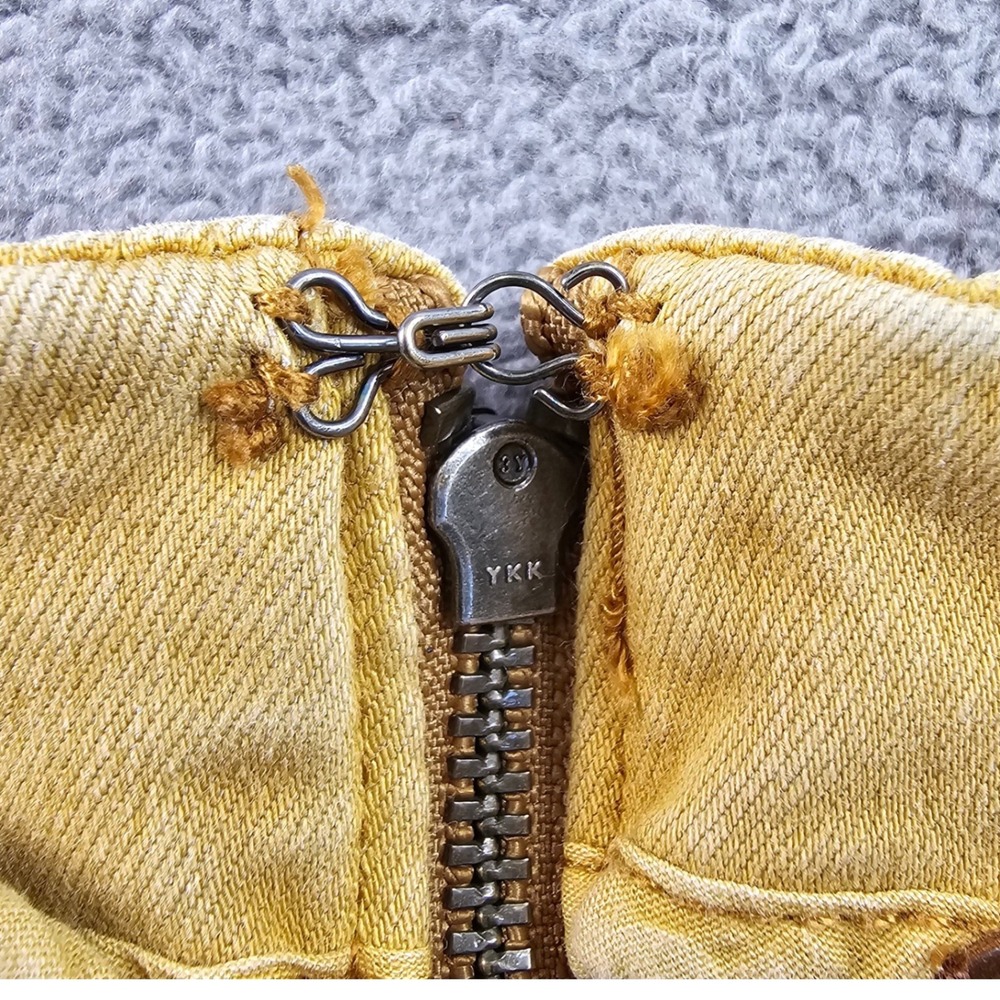Free People Mini Skirt Womens 8 Khaki Denim Modern Femme Super Stretchy Back Zip - Picture 10 of 12